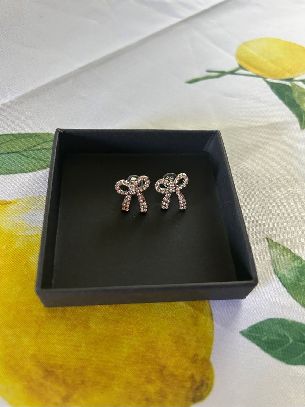 Delicate Crystal Bow Stud Earrings for Women